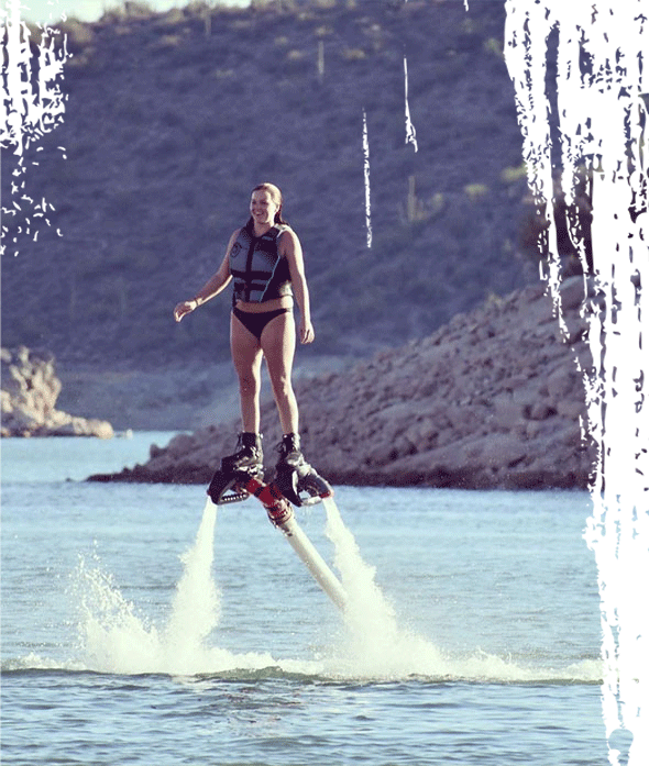 woman hydroflying